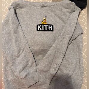 Kith Light Gray Hoodie Sweater with Embroidered PLUTO Design